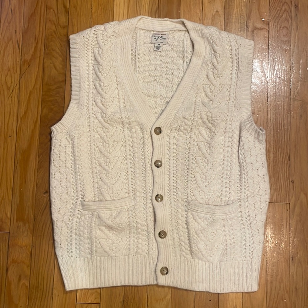 JCrew, 100% Rugged Merino Wool Cable-knit sweater vest